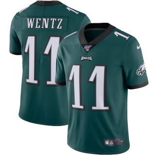 Men's Philadelphia Eagles Carson Wentz Nike Midnight Green NFL 100 Vapor Limited Jersey