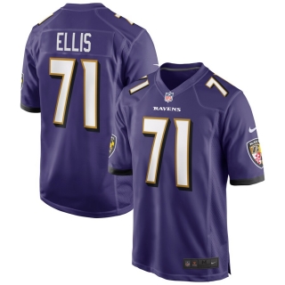 Men's Baltimore Ravens Justin Ellis Nike Purple Game Player Jersey