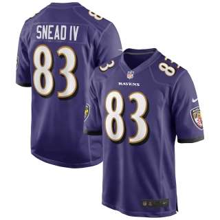 Men's Baltimore Ravens Willie Snead IV Nike Purple Game Player Jersey