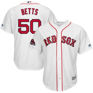 Men's Boston Red Sox Mookie Betts Majestic White 2018 World Series Champions Cool Base Big & Tall Player Jersey