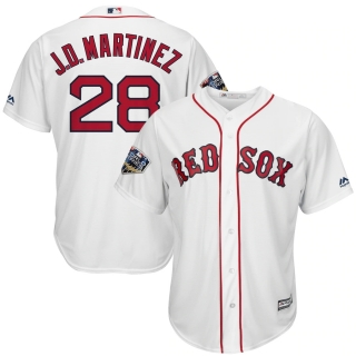 Men's Boston Red Sox JD Martinez Majestic White 2018 World Series Cool Base Player Jersey