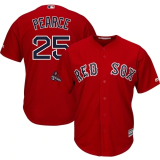 Men's Boston Red Sox Steve Pearce Majestic Scarlet 2018 World Series Champions Team Logo Player Jersey