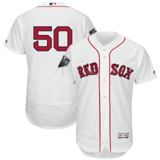 Men's Boston Red Sox Mookie Betts Majestic White 2018 World Series Flex Base Player Jersey