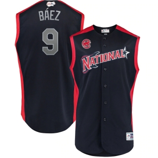 Men's National League Javier Báez Majestic Navy 2019 MLB All-Star Game Workout Player Jersey