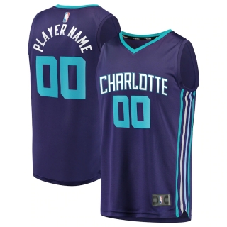 Men's Charlotte Hornets Fanatics Branded Purple Fast Break Custom Replica Jersey - Statement Edition