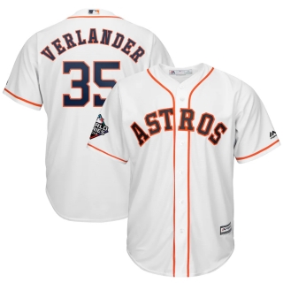 Men's Houston Astros Justin Verlander Majestic White 2019 World Series Bound Official Cool Base Player Jersey