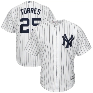 Men's New York Yankees Gleyber Torres Majestic White Navy Home Big & Tall Cool Base Player Jersey