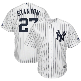 Men's New York Yankees Giancarlo Stanton Majestic White Navy Home Big & Tall Cool Base Player Jersey