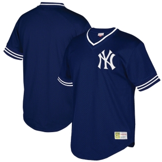 Men's New York Yankees Mitchell & Ness Navy Big & Tall Mesh V-Neck Jersey