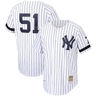 Men's New York Yankees Bernie Williams Mitchell & Ness White Cooperstown Collection Authentic Jersey