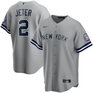 Men's New York Yankees Derek Jeter Nike Gray 2020 Hall of Fame Induction Road Replica Player Name Jersey