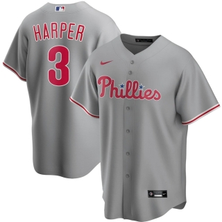 Men's Philadelphia Phillies Bryce Harper Nike Gray Road 2020 Replica Player Jersey