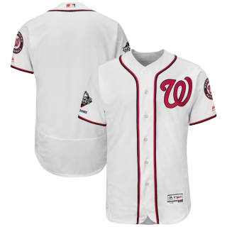 Men's Washington Nationals Majestic White 2019 World Series Champions Home Flex Base Bar Patch Jersey