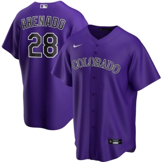 Men's Colorado Rockies Nolan Arenado Nike Purple Alternate 2020 Replica Player Jersey