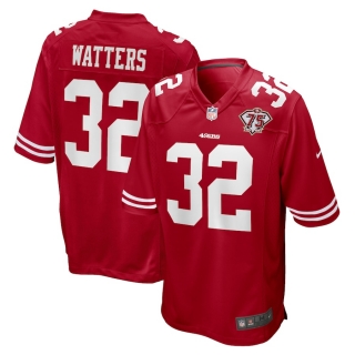 Men's San Francisco 49ers Ricky Watters Nike Scarlet 75th Anniversary Game Retired Player Jersey