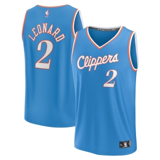 Men's LA Clippers Kawhi Leonard Fanatics Branded Light Blue 2021-22 Fast Break Replica Jersey - City Edition