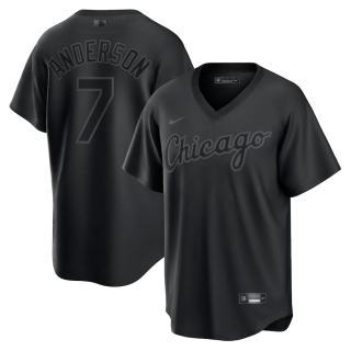 Men's Chicago White Sox Tim Anderson Nike Black Pitch Black Fashion Replica Player Jersey