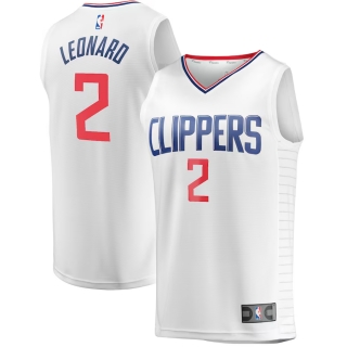 Men's LA Clippers Kawhi Leonard Fanatics Branded White Fast Break Player Jersey - Association Edition