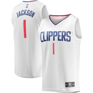 Men's LA Clippers Reggie Jackson Fanatics Branded White Fast Break Player Jersey - Association Edition