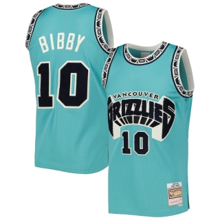 Men's Vancouver Grizzlies Mike Bibby Mitchell & Ness Teal Hardwood Classics Off-Court Swingman Jersey