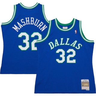 Men's Dallas Mavericks Jamal Mashburn Mitchell & Ness Royal Hardwood Classics Swingman Jersey