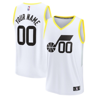 Men's Utah Jazz Fanatics Branded White Fast Break Custom Replica Jersey - Association Edition