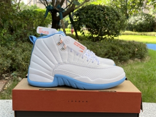 Authentic Air Jordan 12 Retro White Univ Blue