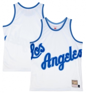 Men's Los Angeles Lakers Mitchell & Ness White Hardwood Classics Blown Out Fashion  Jersey