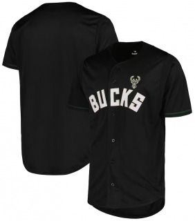 Men's Milwaukee Bucks Fanatics Black Pop Baseball Jersey