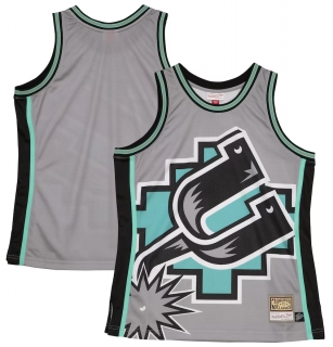 Men's San Antonio Spurs Mitchell & Ness Gray Hardwood Classics Blown Out Fashion Jersey