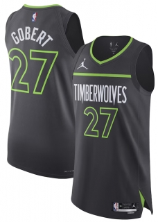 Men's Minnesota Timberwolves Rudy Gobert Jordan Brand Anthracite Authentic Player Jersey - Statement Edition