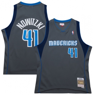 Men's Dallas Mavericks Dirk Nowitzki Mitchell & Ness Gray 2003-04 Hardwood Classics Swingman Jersey