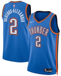 Unisex Oklahoma City Thunder Shai Gilgeous-Alexander Nike Blue Badge Swingman Replica Jersey - Icon Edition