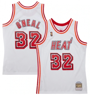 Men's Miami Heat Shaquille O'Neal Mitchell & Ness White 2007-08 Hardwood Classics Swingman Jersey