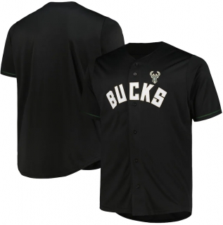 Men's Milwaukee Bucks Profile Black Big & Tall Pop Jersey